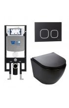 Комплект WeltWasser AMBERG 497 + MERZBACH 004 MT-BL + AMBERG RD-BL инсталляция с унитазом и кнопкой смыва Комплект WeltWasser AMBERG 497 + MERZBACH 004 MT-BL + AMBERG RD-BL инсталляция с унитазом и кнопкой смыва