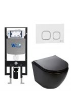 Комплект WeltWasser AMBERG 497 + MERZBACH 004 MT-BL + AMBERG RD-WT инсталляция с унитазом и кнопкой смыва Комплект WeltWasser AMBERG 497 + MERZBACH 004 MT-BL + AMBERG RD-WT инсталляция с унитазом и кнопкой смыва
