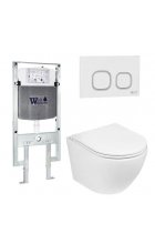 Комплект WeltWasser AMBERG 497 ST + MERZBACH 004 GL-WT + AMBERG RD-WT инсталляция с унитазом и кнопкой смыва Комплект WeltWasser AMBERG 497 ST + MERZBACH 004 GL-WT + AMBERG RD-WT инсталляция с унитазом и кнопкой смыва