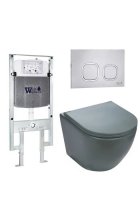 Комплект WeltWasser AMBERG 497 ST + MERZBACH 004 MT-GR + AMBERG RD-MT CR инсталляция с унитазом и кнопкой смыва Комплект WeltWasser AMBERG 497 ST + MERZBACH 004 MT-GR + AMBERG RD-MT CR инсталляция с унитазом и кнопкой смыва