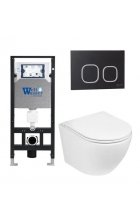 Комплект WeltWasser AMBERG 506 + MERZBACH 004 GL-WT + AMBERG RD-BL инсталляция с унитазом и кнопкой смыва Комплект WeltWasser AMBERG 506 + MERZBACH 004 GL-WT + AMBERG RD-BL инсталляция с унитазом и кнопкой смыва