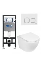 Комплект WeltWasser AMBERG 506 + MERZBACH 004 GL-WT + AMBERG RD-WT инсталляция с унитазом и кнопкой смыва Комплект WeltWasser AMBERG 506 + MERZBACH 004 GL-WT + AMBERG RD-WT инсталляция с унитазом и кнопкой смыва