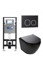 Комплект WeltWasser AMBERG 506 + MERZBACH 004 MT-BL + AMBERG RD-BL инсталляция с унитазом и кнопкой смыва Комплект WeltWasser AMBERG 506 + MERZBACH 004 MT-BL + AMBERG RD-BL инсталляция с унитазом и кнопкой смыва