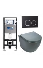 Комплект WeltWasser AMBERG 506 + MERZBACH 004 MT-GR + AMBERG RD-BL инсталляция с унитазом и кнопкой смыва Комплект WeltWasser AMBERG 506 + MERZBACH 004 MT-GR + AMBERG RD-BL инсталляция с унитазом и кнопкой смыва