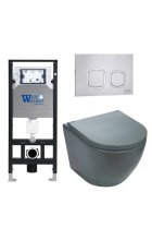Комплект WeltWasser AMBERG 506 + MERZBACH 004 MT-GR + AMBERG RD-MT CR инсталляция с унитазом и кнопкой смыва Комплект WeltWasser AMBERG 506 + MERZBACH 004 MT-GR + AMBERG RD-MT CR инсталляция с унитазом и кнопкой смыва