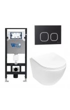 Комплект WeltWasser AMBERG 506 + MERZBACH 004 MT-WT + AMBERG RD-BL инсталляция с унитазом и кнопкой смыва