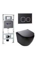 Комплект WeltWasser AMBERG 506 ST + MERZBACH 004 MT-BL + AMBERG RD-BL инсталляция с унитазом и кнопкой смыва