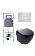 Комплект WeltWasser AMBERG 506 ST + MERZBACH 004 MT-BL + AMBERG RD-MT CR инсталляция с унитазом и кнопкой смыва Комплект WeltWasser AMBERG 506 ST + MERZBACH 004 MT-BL + AMBERG RD-MT CR инсталляция с унитазом и кнопкой смыва