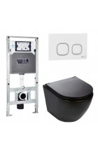 Комплект WeltWasser AMBERG 506 ST + MERZBACH 004 MT-BL + AMBERG RD-WT инсталляция с унитазом и кнопкой смыва Комплект WeltWasser AMBERG 506 ST + MERZBACH 004 MT-BL + AMBERG RD-WT инсталляция с унитазом и кнопкой смыва
