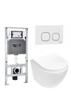 Комплект WeltWasser AMBERG 506 ST + MERZBACH 004 MT-WT + AMBERG RD-WT инсталляция с унитазом и кнопкой смыва Комплект WeltWasser AMBERG 506 ST + MERZBACH 004 MT-WT + AMBERG RD-WT инсталляция с унитазом и кнопкой смыва