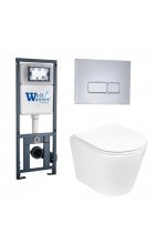 Комплект WeltWasser MARBERG 410 + SALZBACH 004 GL-WT + MAR 410 RD инсталляция с унитазом и кнопкой смыва