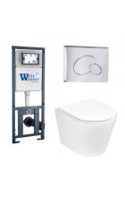 Комплект WeltWasser MARBERG 410 + SALZBACH 004 GL-WT + MAR 410 SE инсталляция с унитазом и кнопкой смыва Комплект WeltWasser MARBERG 410 + SALZBACH 004 GL-WT + MAR 410 SE инсталляция с унитазом и кнопкой смыва