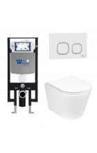 Комплект WeltWasser AMBERG 497 + SALZBACH 004 GL-WT + AMBERG RD-WT инсталляция с унитазом и кнопкой смыва Комплект WeltWasser AMBERG 497 + SALZBACH 004 GL-WT + AMBERG RD-WT инсталляция с унитазом и кнопкой смыва