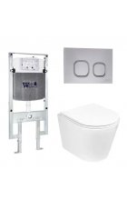 Комплект WeltWasser AMBERG 497 ST + SALZBACH 004 GL-WT + AMBERG RD-BL инсталляция с унитазом и кнопкой смыва