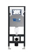 Комплект WeltWasser AMBERG 506 + SALZBACH 004 GL-WT + AMBERG RD-WT инсталляция с унитазом и кнопкой смыва