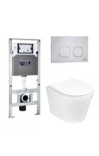 Комплект WeltWasser AMBERG 506 ST + SALZBACH 004 GL-WT + AMBERG RD-MT CR инсталляция с унитазом и кнопкой смыва Комплект WeltWasser AMBERG 506 ST + SALZBACH 004 GL-WT + AMBERG RD-MT CR инсталляция с унитазом и кнопкой смыва