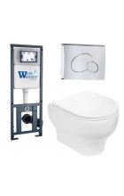 Комплект WeltWasser MARBERG 410 + ERLENBACH 004 GL-WT + MAR 410 RD инсталляция с унитазом и кнопкой смыва Комплект WeltWasser MARBERG 410 + ERLENBACH 004 GL-WT + MAR 410 RD инсталляция с унитазом и кнопкой смыва