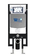 Комплект WeltWasser AMBERG 497 + ERLENBACH 004 GL-WT + AMBER RD-MT CR инсталляция с унитазом и кнопкой смыва