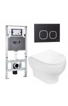 Комплект WeltWasser AMBERG 506 ST + ERLENBACH 004 GL-WT + AMBERG RD-BL инсталляция с унитазом и кнопкой смыва Комплект WeltWasser AMBERG 506 ST + ERLENBACH 004 GL-WT + AMBERG RD-BL инсталляция с унитазом и кнопкой смыва