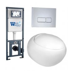 Комплект WeltWasser MARBERG 410 + JECKENBACH 004 GL-WT + MAR 410 SE инсталляция с унитазом и кнопкой смыва