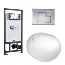 Комплект WeltWasser MARBERG 507 + JECKENBACH 004 GL-WT + MAR 507 SE инсталляция с унитазом и кнопкой смыва