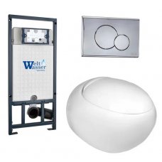 Комплект WeltWasser MARBERG 507 + JECKENBACH 004 GL-WT + MAR 507 RD инсталляция с унитазом и кнопкой смыва