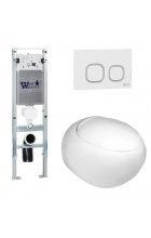 Комплект WeltWasser AMBERG 350 ST + JECKENBACH 004 GL-WT + AMBERG RD-MR CR инсталляция с унитазом и кнопкой смыва Комплект WeltWasser AMBERG 350 ST + JECKENBACH 004 GL-WT + AMBERG RD-MR CR инсталляция с унитазом и кнопкой смыва