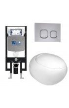 Комплект WeltWasser AMBERG 497 + JECKENBACH 004 GL-WT + AMBERG RD-CR инсталляция с унитазом и кнопкой смыва Комплект WeltWasser AMBERG 497 + JECKENBACH 004 GL-WT + AMBERG RD-CR инсталляция с унитазом и кнопкой смыва