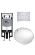 Комплект WeltWasser AMBERG 497 + JECKENBACH 004 GL-WT + AMBERG RD-MT CR инсталляция с унитазом и кнопкой смыва Комплект WeltWasser AMBERG 497 + JECKENBACH 004 GL-WT + AMBERG RD-MT CR инсталляция с унитазом и кнопкой смыва