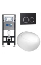 Комплект WeltWasser AMBERG 506 + JECKENBACH 004 GL-WT + AMBERG RD-BL инсталляция с унитазом и кнопкой смыва