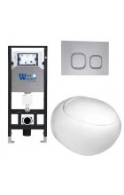Комплект WeltWasser AMBERG 506 + JECKENBACH 004 GL-WT + AMBERG RD-CR инсталляция с унитазом и кнопкой смыва