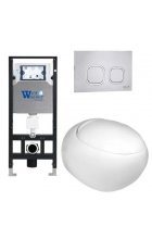 Комплект WeltWasser AMBERG 506 + JECKENBACH 004 GL-WT + AMBERG RD-MT CR инсталляция с унитазом и кнопкой смыва Комплект WeltWasser AMBERG 506 + JECKENBACH 004 GL-WT + AMBERG RD-MT CR инсталляция с унитазом и кнопкой смыва