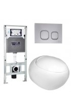 Комплект WeltWasser AMBERG 506 ST + JECKENBACH 004 GL-WT + AMBERG RD-CR инсталляция с унитазом и кнопкой смыва