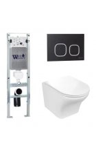 Комплект WeltWasser AMBERG 350 ST + ODENBACH 004 GL-WT + AMBERG RD-BL инсталляция с унитазом и кнопкой смыва Комплект WeltWasser AMBERG 350 ST + ODENBACH 004 GL-WT + AMBERG RD-BL инсталляция с унитазом и кнопкой смыва