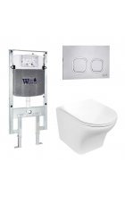 Комплект WeltWasser AMBERG 497 ST + ODENBACH 004 GL-WT + AMBERG RD-MT CR инсталляция с унитазом и кнопкой смыва Комплект WeltWasser AMBERG 497 ST + ODENBACH 004 GL-WT + AMBERG RD-MT CR инсталляция с унитазом и кнопкой смыва