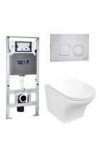Комплект WeltWasser AMBERG 506 ST + ODENBACH 004 GL-WT + AMBERG RD-MT CR инсталляция с унитазом и кнопкой смыва Комплект WeltWasser AMBERG 506 ST + ODENBACH 004 GL-WT + AMBERG RD-MT CR инсталляция с унитазом и кнопкой смыва