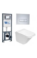 Комплект WeltWasser MARBERG 410 + ROTBACH 004 GL-WT + MAR 410 SE инсталляция с унитазом и кнопкой смыва