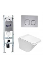 Комплект WeltWasser AMBERG 350 ST + ROTBACH 004 GL-WT + AMBERG RD-CR инсталляция с унитазом и кнопкой смыва Комплект WeltWasser AMBERG 350 ST + ROTBACH 004 GL-WT + AMBERG RD-CR инсталляция с унитазом и кнопкой смыва