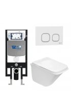 Комплект WeltWasser AMBERG 497 + ROTBACH 004 GL-WT + AMBERG RD-WT инсталляция с унитазом и кнопкой смыва Комплект WeltWasser AMBERG 497 + ROTBACH 004 GL-WT + AMBERG RD-WT инсталляция с унитазом и кнопкой смыва