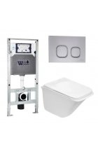 Комплект WeltWasser AMBERG 506 ST + ROTBACH 004 GL-WT + AMBERG RD-CR инсталляция с унитазом и кнопкой смыва Комплект WeltWasser AMBERG 506 ST + ROTBACH 004 GL-WT + AMBERG RD-CR инсталляция с унитазом и кнопкой смыва