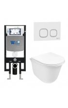 Комплект WeltWasser AMBERG 497 + TELBACH 004 GL-WT + AMBERG RD-WT инсталляция с унитазом и кнопкой смыва Комплект WeltWasser AMBERG 497 + TELBACH 004 GL-WT + AMBERG RD-WT инсталляция с унитазом и кнопкой смыва