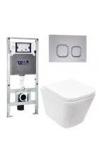 Комплект WeltWasser AMBERG 506 ST + GELBACH 004 GL-WT + AMBERG RD-CR инсталляция с унитазом и кнопкой смыва Комплект WeltWasser AMBERG 506 ST + GELBACH 004 GL-WT + AMBERG RD-CR инсталляция с унитазом и кнопкой смыва