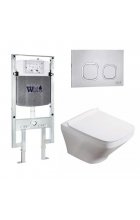 Комплект WeltWasser AMBERG 497 ST + HOFBACH 004 GL-WT + AMBERG RD-MT CR инсталляция с унитазом и кнопкой смыва Комплект WeltWasser AMBERG 497 ST + HOFBACH 004 GL-WT + AMBERG RD-MT CR инсталляция с унитазом и кнопкой смыва