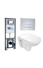 Комплект WeltWasser MARBERG 410 + BAARBACH 004 GL-WT + MAR 410 SE инсталляция с унитазом и кнопкой смыва
