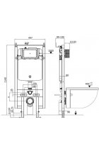 Комплект WeltWasser AMBERG 497 ST + BAARBACH 004 GL-WT + AMBERG RD-BL инсталляция с унитазом и кнопкой смыва