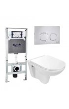 Комплект WeltWasser AMBERG 506 ST + BAARBACH 004 GL-WT + AMBERG RD-MT CR инсталляция с унитазом и кнопкой смыва Комплект WeltWasser AMBERG 506 ST + BAARBACH 004 GL-WT + AMBERG RD-MT CR инсталляция с унитазом и кнопкой смыва