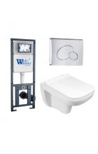 Комплект WeltWasser MARBERG 410 + KEHLBACH 004 GL-WT + MAR 410 RD инсталляция с унитазом и кнопкой смыва