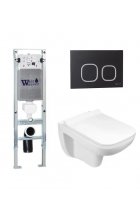 Комплект WeltWasser AMBERG 350 ST + KEHLBACH 004 GL-WT + AMBERG RD-BL инсталляция с унитазом и кнопкой смыва Комплект WeltWasser AMBERG 350 ST + KEHLBACH 004 GL-WT + AMBERG RD-BL инсталляция с унитазом и кнопкой смыва