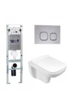 Комплект WeltWasser AMBERG 350 ST + KEHLBACH 004 GL-WT + AMBERG RD-CR инсталляция с унитазом и кнопкой смыва Комплект WeltWasser AMBERG 350 ST + KEHLBACH 004 GL-WT + AMBERG RD-CR инсталляция с унитазом и кнопкой смыва