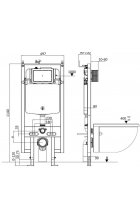 Комплект WeltWasser AMBERG 497 + KEHLBACH 004 GL-WT + AMBERG RD-WT инсталляция с унитазом и кнопкой смыва